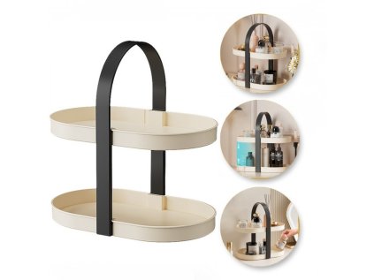 Organizér na kosmetiku STYLE, krémový – elegantní řešení pro vaši koupelnu