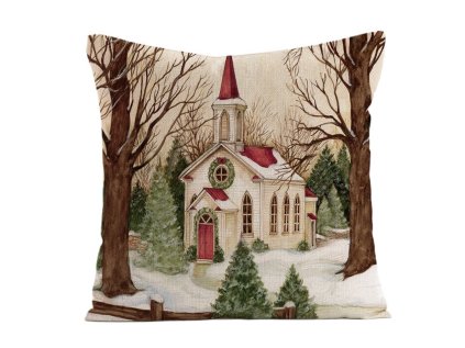 Stylový vánoční povlak na polštář WINTER TIME 45x45 cm, barevný