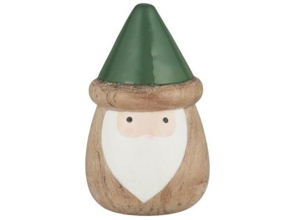 Vánoční ozdoba z mangového dřeva SANTA CLAUS zelená pro stylovou výzdobu