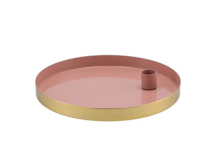 Kulatý kovový svícen MARAKESH 22cm v růžové barvě pro stylový interiér