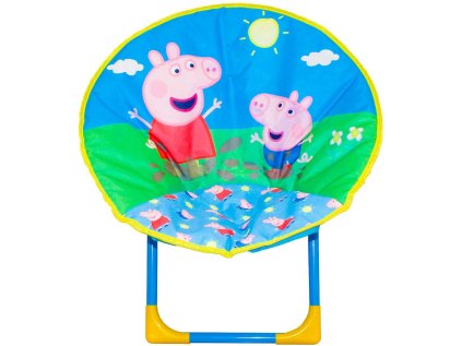 Praktické dětské skládací křeslo PEPPA PIG, modré s veselým motivem.