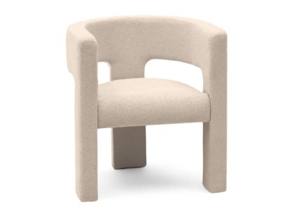 Béžové designové křeslo ALPAH B s oblými liniemi a moderním vzhledem