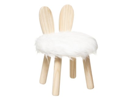 Dětská stolička WHITE RABBIT bílá s roztomilým zaječím designem