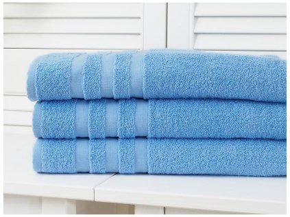 Brisača LINEA 50x100 cm modra, 100% bombaž z elegantno borduro