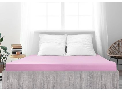 Jersey prostěradlo z mako bavlny LUXORA růžové 180 x 200 cm