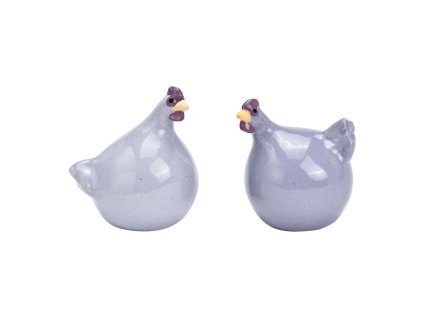 Keramická slepička LILAC CHICKEN fialová – více velikostí pro dekoraci