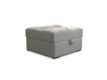 Krémový taburet ZENOVA s úložným prostorem 65 x 65 cm – elegantní a praktický doplněk do interiéru.