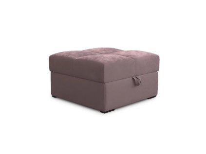 Růžový taburet ZENOVA s úložným prostorem 65 x 65 cm – stylový a praktický doplněk do interiéru.