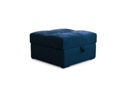 Tmavě modrý taburet ZENOVA s úložným prostorem 65 x 65 cm – stylový a praktický doplněk.