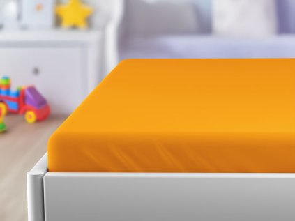 Jersey rjuha za otroško posteljico EXCLUSIVE 70x140 cm oranžna