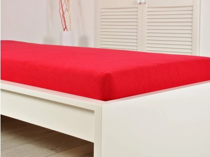 Červená froté prostěradlo EXCLUSIVE 70x140 cm – měkké a pohodlné pro dětskou postýlku