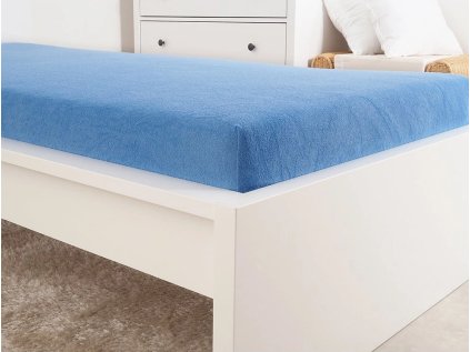 Modré froté prostěradlo EXCLUSIVE 70x140 cm – měkké a pohodlné pro dětskou postýlku