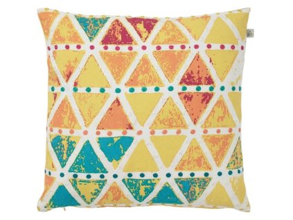 Barevný povlak na polštář KARKIN YELLOW 45x45 cm s geometrickým vzorem