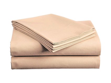 Bavlněné prostěradlo LUX 200x220 cm béžové – extra jemné a prodyšné