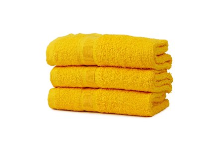 Rumena brisača SOFT 50x90 cm iz 100% bombaža z dekorativno borduro