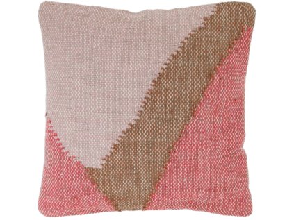 Stylový dekorační polštářek VETO 45x45 cm růžový s geometrickým vzorem