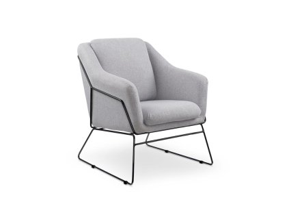 Designové relaxační křeslo HAMAR 2 světle šedé s kovovou podnoží