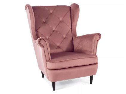 Starorůžový ušák LADY VELVET k TV – sametový komfort