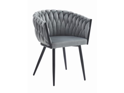 Elegantní jídelní křeslo ORION VELVET světle šedé do moderní jídelny