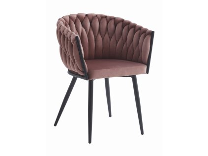 Elegantní jídelní křeslo ORION VELVET tmavě růžové do moderní jídelny