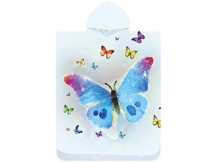 Barevné pončo PALM BEACH 80x145 cm ideální na plážPlážové pončo BUTTERFLY SPARKLE 80x145 cm s veselým motivem