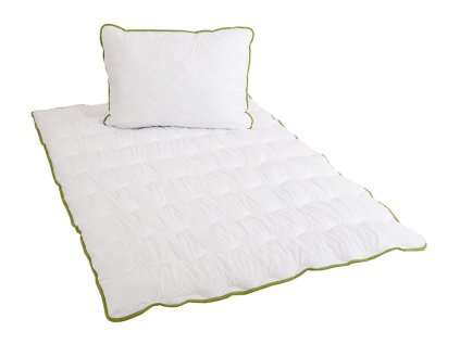 Bílá ložní sada STELLA ALOE VERA – přikrývka 140x200 a polštář 70x90