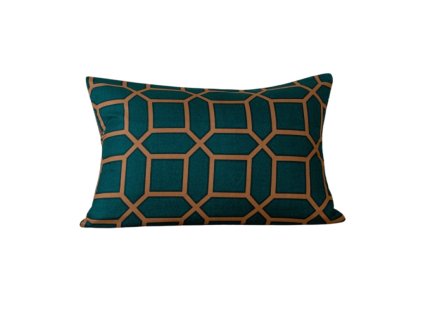 Flanelový povlak KERNAL 50x70 cm zelený s geometrickým vzorem