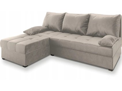 Krémová rozkládací rohová pohovka ZENA, oboustranná