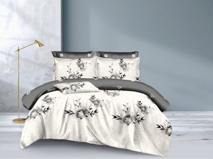 Elegantní povlečení DUO SENSE MONARIA s černobílými květy