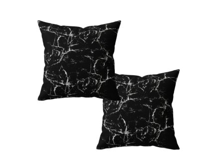 Dekorační povlaky TEMPESTA – stylová černá s efektem bílého mramoru