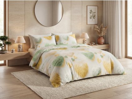 Barevné povlečení z mikrovlákna HEARTAMI se vzorem srdcí