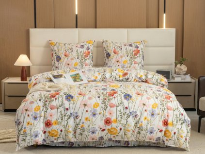 Povlečení z mikrovlákna WILDFLOWERS barevné s lučními květy