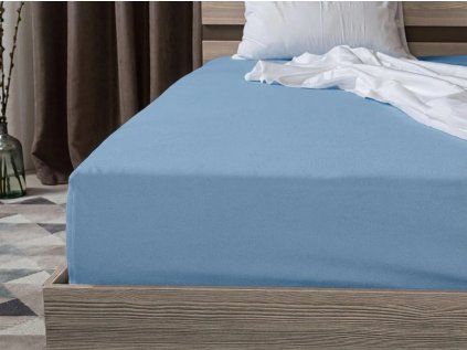 Jersey prostěradlo BASIC světle modré 180 x 200 cm pro pohodlný spánek