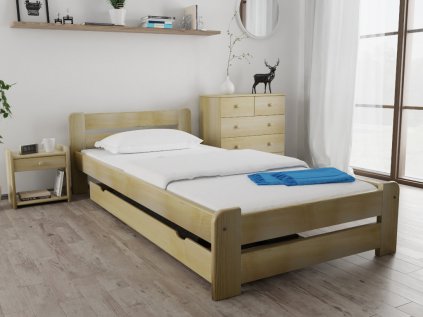 Postel Laura 90 x 200 cm, borovice (Posteljno dno Brez posteljnega dna, Vzmetnica Brez vzmetnice)