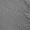 Šedý přehoz na postel se vzorem LEAVES (Dimenzije 170 x 210 cm)