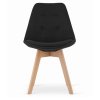 Moderní černá jídelní židle DAREN NORI s čalouněním a dřevěnými nohami.