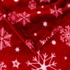 Hřejivá červená mikroplyšová deka SNOWFALL s vánočními vločkami