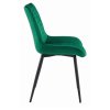 Zelená židle VERDO s černými nohami – kombinace elegance a pohodlí do jídelny či pracovny.