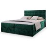 Oblazinjena postelja boxspring GLORIEN VELVET 160x200 cm temno zelena