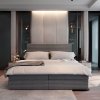 Oblazinjena postelja boxspring ISPIRA 140x200 cm siva