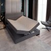 Oblazinjena postelja boxspring ISPIRA 140x200 cm siva