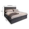 Oblazinjena postelja boxspring ISPIRA 140x200 cm siva