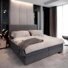 Oblazinjena postelja boxspring ISPIRA 140x200 cm siva