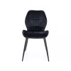 Designová sametová jídelní židle JAKE VELVET černá s černými nohami