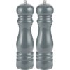Sada 2 šedých mlýnků na sůl a pepř GREY s keramickým mlecím systémem a označením S a P.
