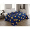 80690 3 tmave modry prehoz na postel golbino se zlutymi srdci