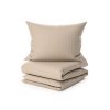 Luxusní povlečení JASMINE PURE cappuccino s proužkem 2 cm