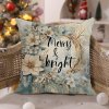 Béžový povlak na polštář MERRY & BRIGHT 45x45 cm s vánočním nápisem