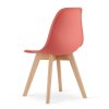 Korálová čalouněná židle KITO s nohami z přírodního buku