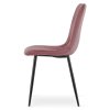 Čalouněná sametová židle LAVA růžová s kontrastními černými nohami